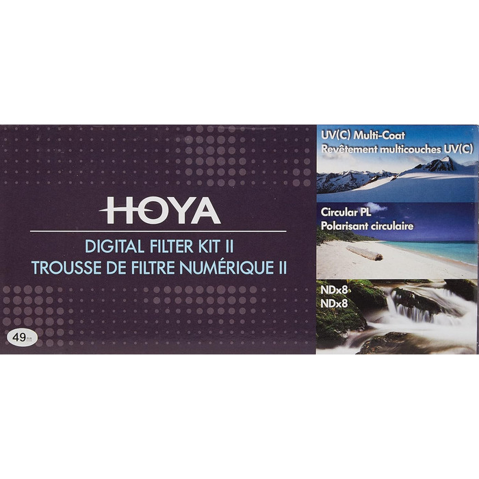 Набір фільтрів Hoya Digital Filter Kit: полярний, ND (NDx8), UV, HMC-C (49mm)