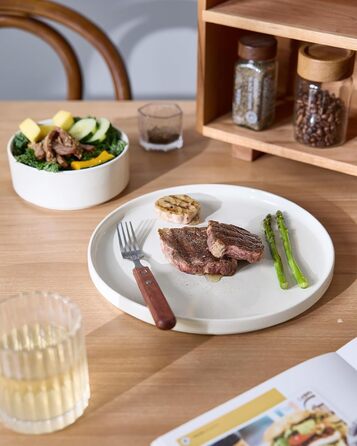 Набір посуду Nebula для 6 осіб: 18-ти частинний набір тарілок та наборів мисок, розбризкування з каменю, сервіз, придатний для мікрохвильової печі та посудомийної машини, білий сервіз