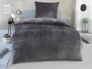 DreamHome Зимова двостороння плюшева постільна білизна 135x200 Nicky-Teddy Cashmere Touch Coral Fleece ковдра + наволочка 80x80, сірий колір