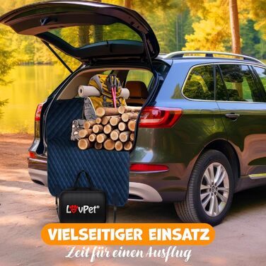 Захист для автосидіння та багажника Lovpet® для собак 2в1 з боковими захистами та оглядовим вікном. Водовідштовхувальний, універсальний, для собак, синій.