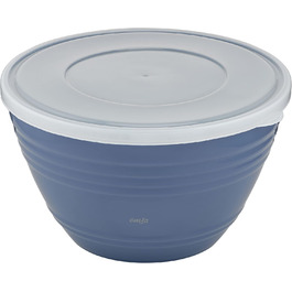 Emsa Prep&Bake Plastic Mixing Bowl 4.15 L, with a preserving lid for refrigerator storage, non-slip base, perfect stability when mixing, dishwasher-safe, stackable K32541