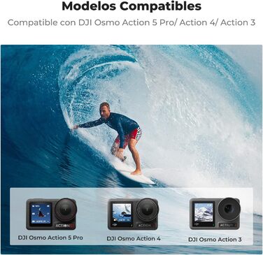 Акумулятор K&F Concept OSMO Action 5 2100mAh + Зарядний пристрій 3-слотовий + Експрес-кейс для карт, сумісний з DJI OSMO Action 5 Pro, Action 4, Action 3 та Osmo 360