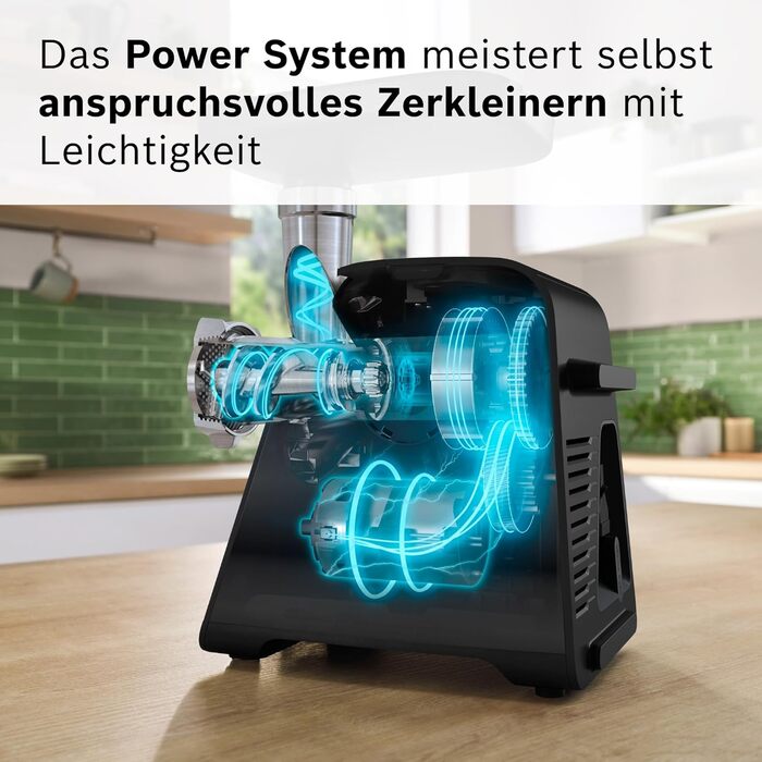 М'ясорубка Bosch MFW68660 срібляста (чорна) 2200 Вт, насадки для ковбас, 4 терки, 3 диски з нержавіючої сталі (3/4.8/8 мм)