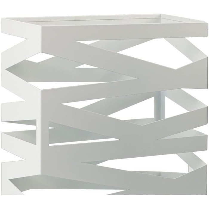 Підставка для парасоль підставка Maxi з металу з піддоном для збору води та гачками - Економія місця 34x14x46 см - Елегантний білий колір - Ідеальна для декорування прихожей та входу Maxi - Білий