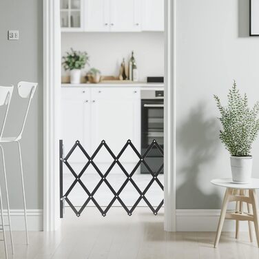 Захисне ворота для собак Relaxdays, розтяжне до 96 см, бамбук, чорний, для захисту сходів та дверей