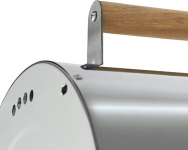 BBQ гриль із нержавіючої сталі tectake, велика подвійна решітка, для вугілля, срібний