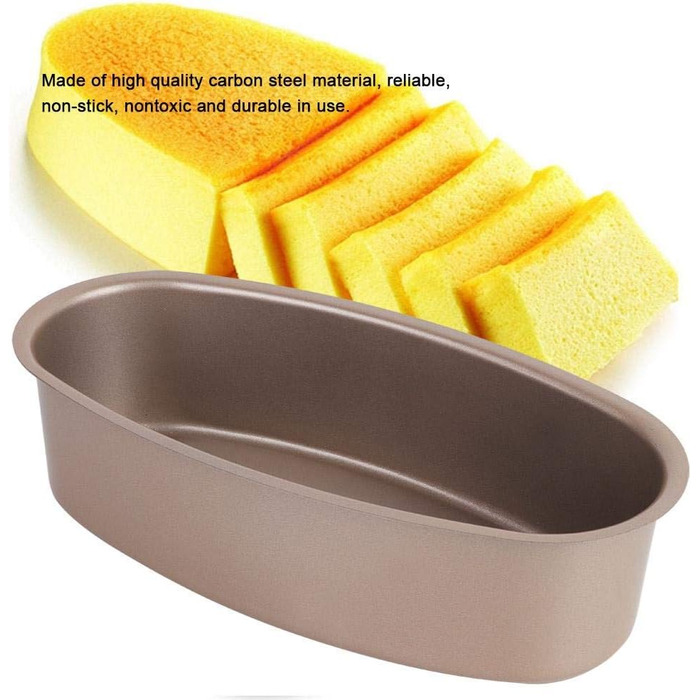 TOPINCN Cake Molds, Cheesecake Molds DIY Oval Cake Mold Muffin Mold (Gold)