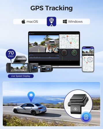 Відеореєстратор AZDOME M550 MAX 4K + 1080P + 2.5K, Dual STARVIS, 64GB SD, WiFi, GPS, Нічна зйомка, Паркування, WDR, G-сенсор, 3.19