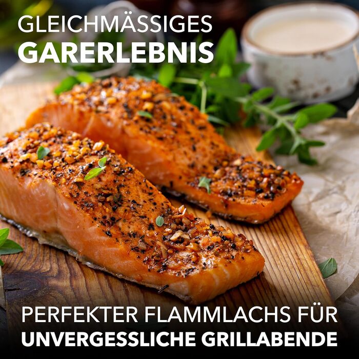 Bärenstahl Stainless Steel Salmon Grill Plank with Holder - Fireproof for Fire Pits & Charcoal Grills - Made in Germany