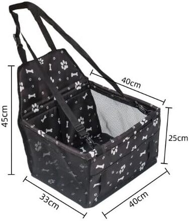 Автомобільний лежак для собак, переноска для тварин у машину, аксесуари для собак - 40x33x25 см (Сірий)