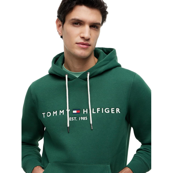 Чоловічий худі Tommy Hilfiger з капюшоном та логотипом, колір Green Street Green, розмір M