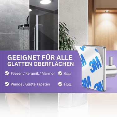 Набір гачків для рушників Filzada® (4 шт.) - не потребують свердління, нержавіюча сталь, 3M, водонепроникні, для ванної кімнати