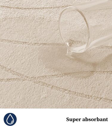 Килимок для ванної кімнати chakme з ефектом пам'яті (Memory Foam), протиковзкий та вологопоглинаючий, бежевий, 60x150 см