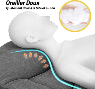 Складне кемпінгове ліжко ATORPOK, міцне для дорослих, до 250 кг, для відпочинку на природі, кемпінгу, подорожей, дому (сірий)