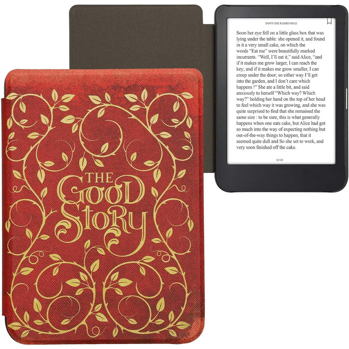 Чохол-книжка kwmobile для Kobo Clara 2E / Tolino Shine 4 - з візерунком єгипетських ієрогліфів (золото, чорний, темно-синій, жовтий)