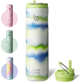 BOTTLE BOTTLE Insulated Stainless Steel Water Bottle 750 ml with Straw, Lid & Handle – Leak-Proof, BPA-Free, Double-Walled – Ideal Water Bottle for Sports, Travel & Fitness (Green) (Mist)