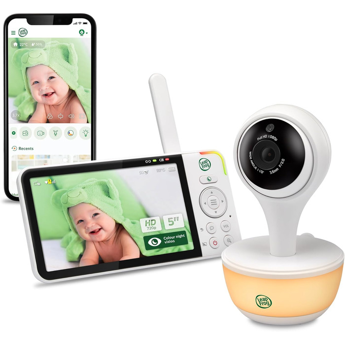 Відеоняня LeapFrog LF2513 без Wi-Fi, IPS LCD екран 2.8 дюйма, поворот та нахил, нічне бачення, 300 метрів, датчик температури, до 12 годин роботи, LF2513 2.8' Video (LF815HD 5' Video)