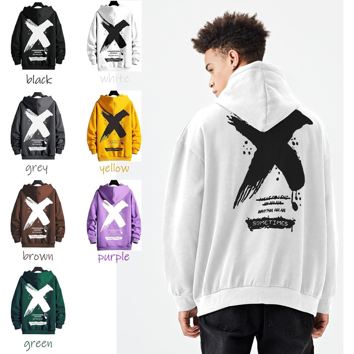 Худі Moshtashio для чоловіків: базова модель з капюшоном, світшот з довгим рукавом, унісекс, білий, розмір XL