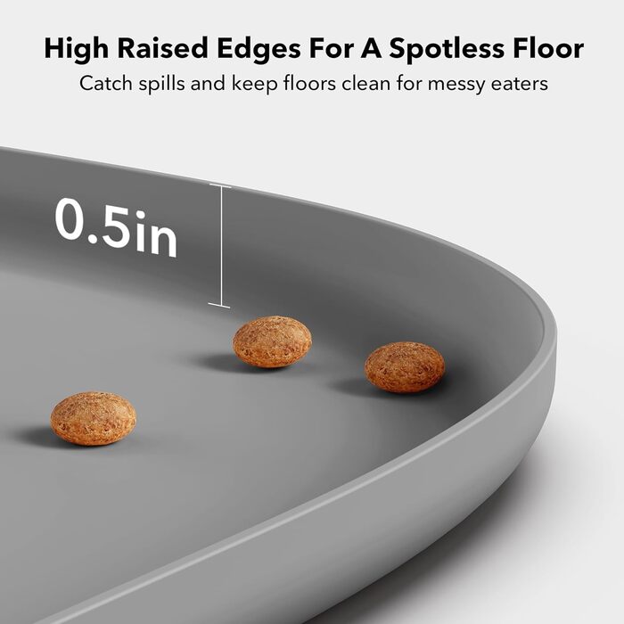 Підкладка під миску для собак та котів PETLIBRO Silikon, сіра, 45 x 30 см, нековзна, водонепроникна, для миття в посудомийній машині