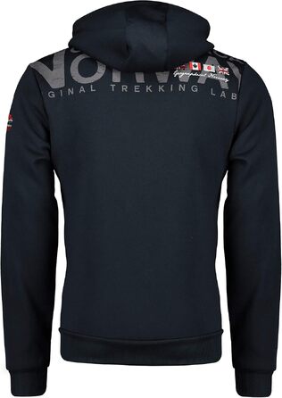 Чоловіча толстовка-худі Geographical Norway Fespote з капюшоном та кишенями, теплий спортивний світшот на блискавці, темно-синій