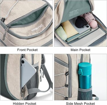 Small Backpack / 20L Unisex Daypack Lightweight Travel Backpack Hiking Backpack Trekking Backpack for Hiking Cycling (Beige, 12L)