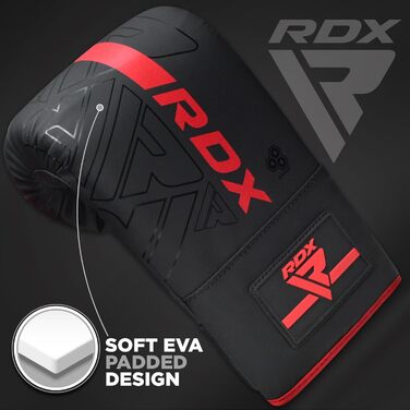 Боксерські рукавички RDX Maya Hide для кікбоксингу, муай-тай, ММА та спарингу. Червоні.