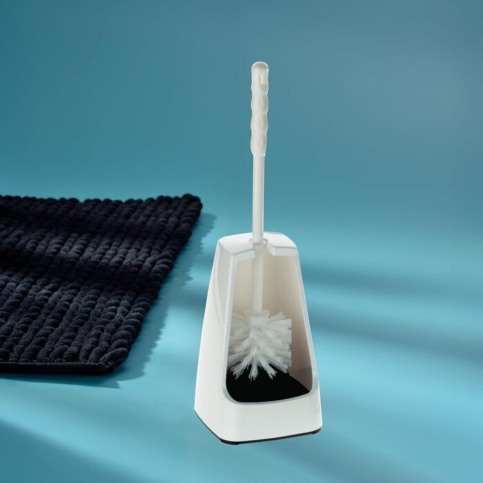 Набір для чищення унітазу Levin, щітка з контейнером, 38 см, білий