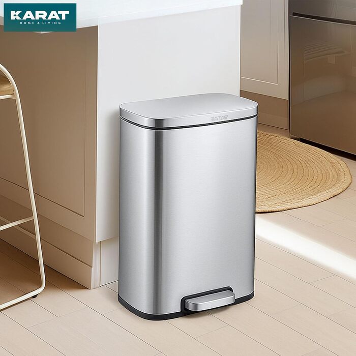 Відро для сміття Karat Silber 30л з нержавіючої сталі для кухні - система сортування відходів (Dustin)