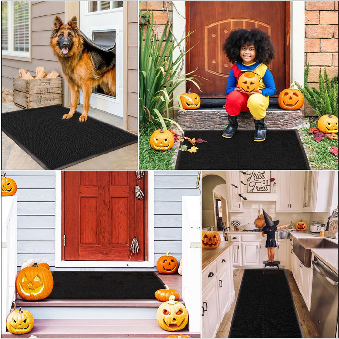 Привітальний килимок BLADO для дому та вулиці, протиковзкий та зносостійкий, чорний, 60 x 120 см