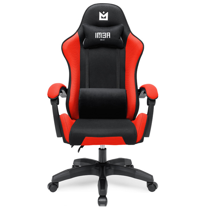 Ігрове крісло IMBA seat Strider, тканина, чорно-червоне