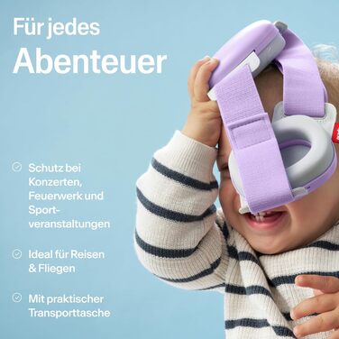 Захисні навушники Alpine Muffy Baby Komfort для дітей до 48 місяців - навушники для захисту від шуму, фіолетовий колір