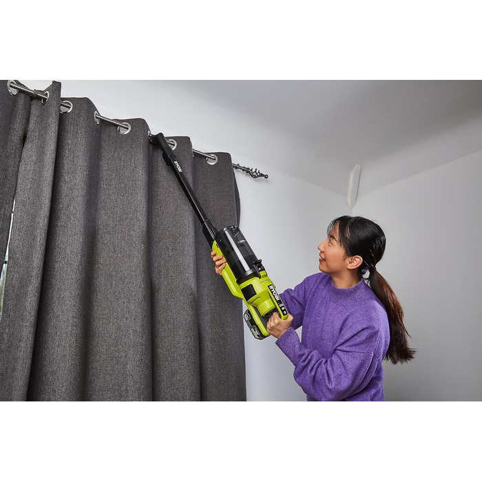 RYOBI 18V акумуляторний пилосос ONE+ Brushless RSV18BL-0 (900 л/хв, 800 мл, без акумулятора та зарядного пристрою), зелений та антрацитовий, 90 AirWatt