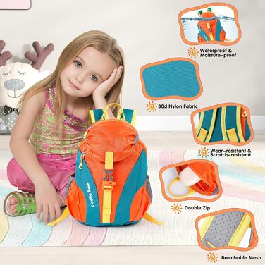 Дитячий рюкзак Cozary Kinder 5L, водонепроникний, для туризму, школи, подорожей та спорту (Помаранчевий)