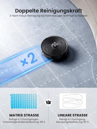 Робот-пилосос Proscenic Q10 з функцією миття, 8000Pa, 200 хвилин роботи, лазерна навігація, керування через додаток, Alexa, Siri, Apple Watch, пульт дистанційного керування для підлоги та килимів