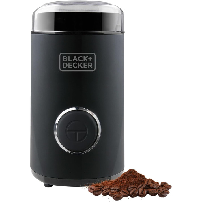 Кавомолка Black+Decker BXCG150E, 150 Вт, пластик, чорна