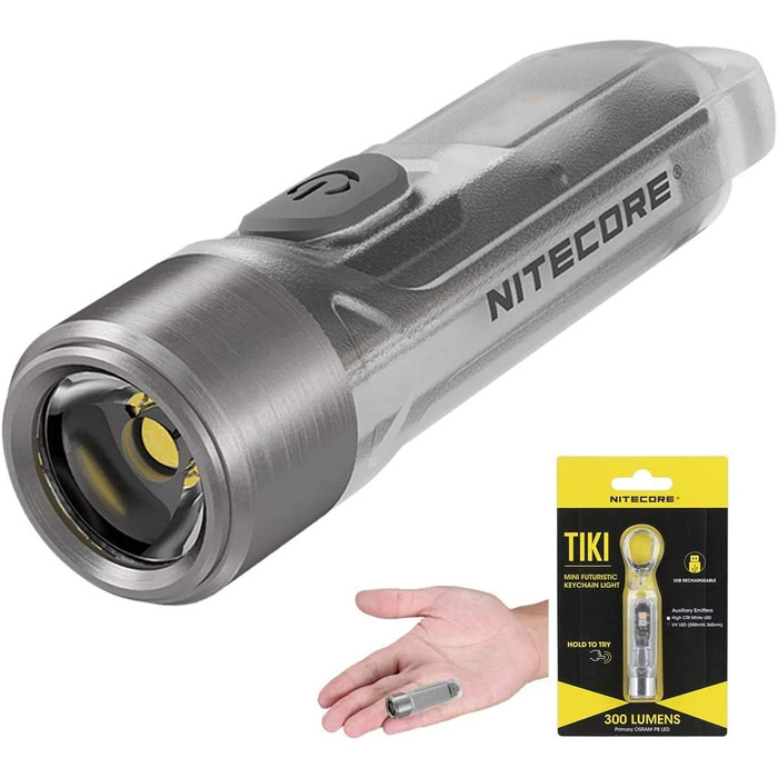 Ліхтарик-брелок Nitecore TIKI, міні, акумуляторний, 300 люмен, UV-світло, надяскравий