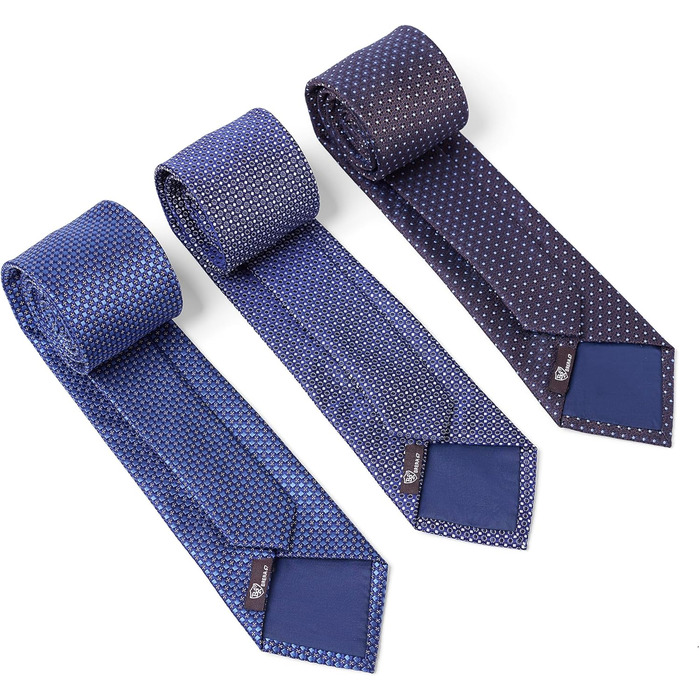 Набір краваток для чоловіків 3 шт. + 3 кишенькові хустинки | Подарунковий бокс для чоловіків на весілля | Класичні краватки та хустинки (світло-блакитний, блакитний у клітинку)