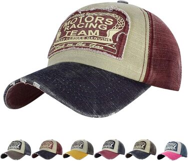 Кепка бейсболка Tuopuda Retro Vintage з регулюванням, унісекс, для мотоциклів, водіння, літня, морського кольору та червона