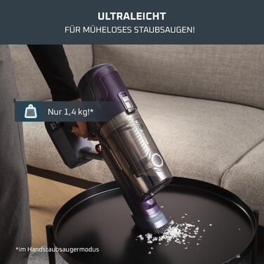 Бездротовий пилосос Rowenta X-Pert 6.60 Essential: акумуляторний, 100 Вт, 45 хв роботи, без мішка, LED-насадка, знімна батарея, насадка для щілин, кріплення на стіну, фіолетовий/чорний, RH6838