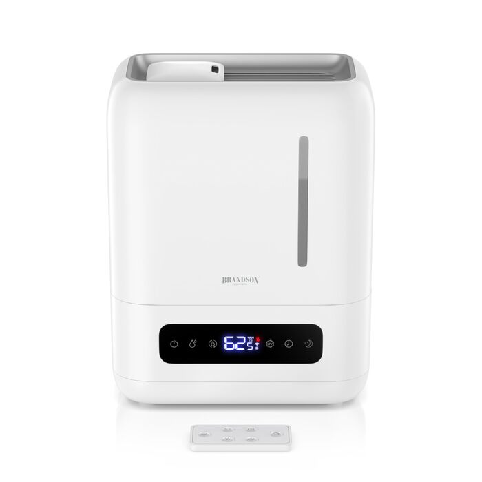 Зволожувач повітря Brandson 4 л з пульт дистанційного керування, ультразвуковий, LED-дисплей, 3 режими, аромадифузор, функція дезінфекції, нічний режим, для спальні та дитячої кімнати