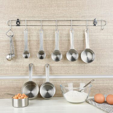 Measuring Cup and Spoon Set, 18/8 Stainless Steel - 8 Measuring Cups and 9 Measuring Spoons with Leveler and Measuring Equivalents, Kitchen and Baking Measuring Cups and Spoons 19-Piece Set