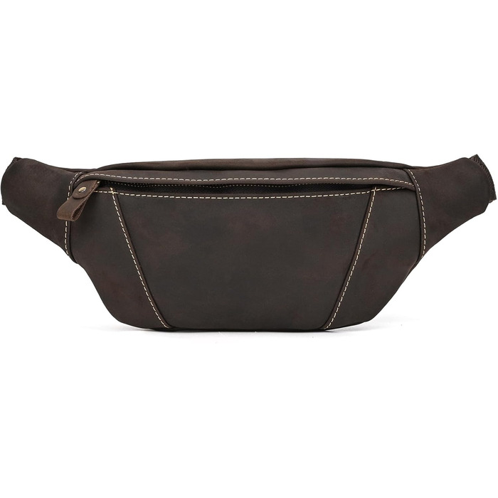 Чоловіча/жіноча поясна сумка з екошкіри в стилі вінтаж, чорна (1034 Темно-коричнева)