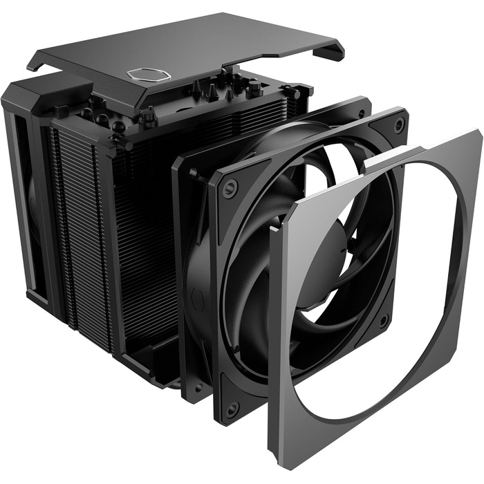Cooler Master Hyper Hyoer 612 Apex: Повітряний кулер для CPU з чорним алюмінієвим покриттям, 4 теплові трубки, вентилятор MF120 Halo2 ARGB, підтримка LGA1700 & AM5, ARGB-виявлення, V2