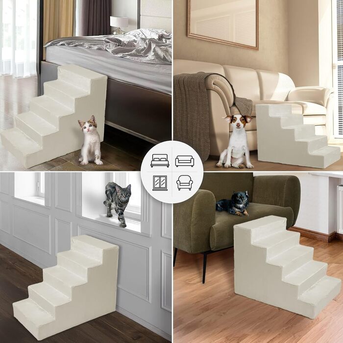 Сходинка для собак Mg Design - дерев'яна, з міцним каркасом, для диванів та ліжок, 40x45x5 см / 71x40.5x56 см