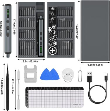 Набір викруток преміум-класу 74 в 1 з магнітними бітами для ремонту iPhone, ноутбуків, окулярів та годинників