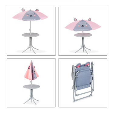 Relaxdays Camping Kids' Seating Set with Umbrella