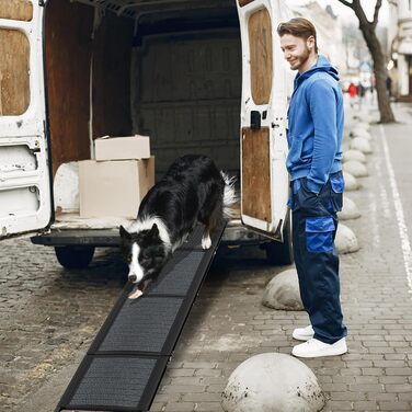 Рампа для собак у автомобіль Aufun 157x44 см, складна, з антиковзким покриттям, для великих та середніх собак до 110 кг