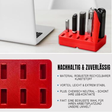 Органайзер для USB-накопичувачів TATMOHIK: сумка-чохол для 10 USB-флешок, аксесуари для зберігання, червоний