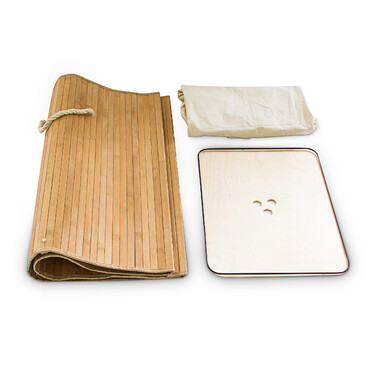 Relaxdays Bamboo Laundry Basket, Square