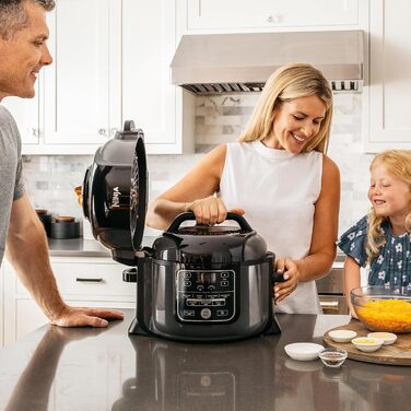 Ninja Foodi Multi-Cooker, 7-in-1, 6 L, 7 Cooking Functions, Pressure Cook, Air Fry, Pressure Cook, Grill and more, Brushed Steel & Black, OP300EU